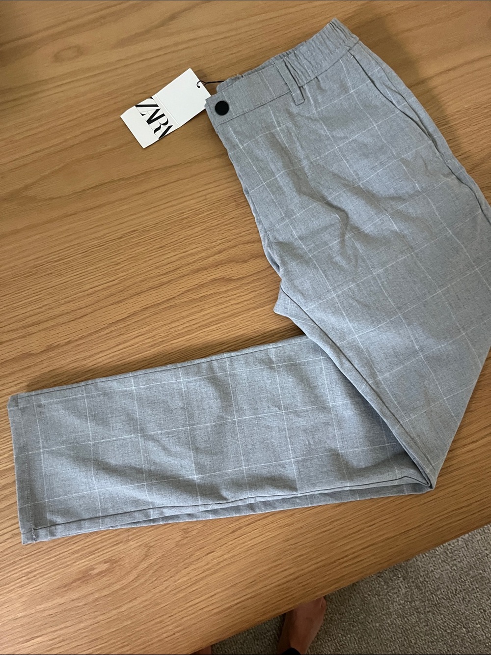 Zara New Men's Gray Windowpane Dress Pants size medium